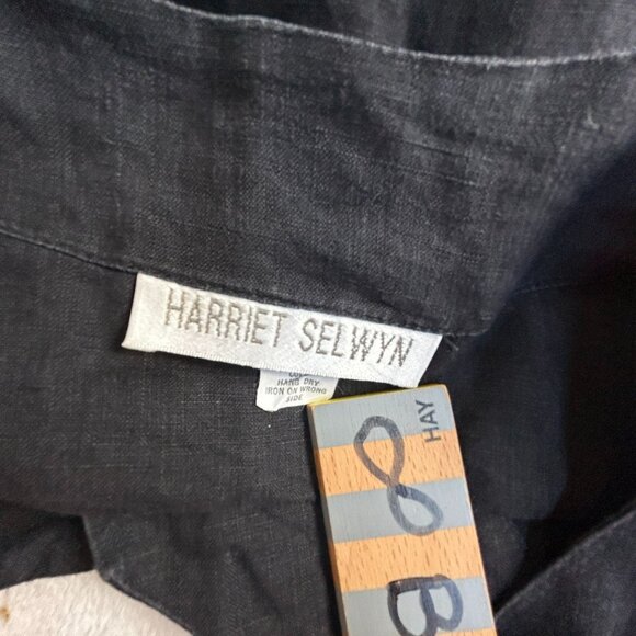 Harriet Selwyn Women's Long Sleeve V-Neck Casual Button Front Blouse Black Size? - Picture 3 of 7